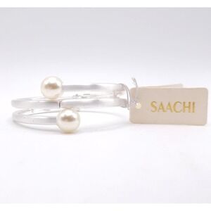 SAACHI Endless Pearl Bracelet Silver Tone